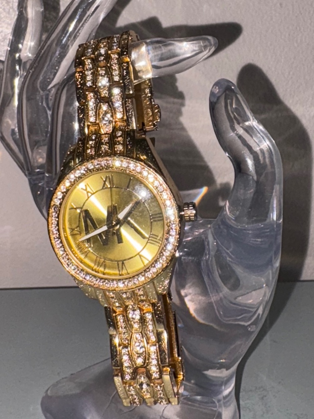 Faux Michael Kors gold rhinestone watch from NYC